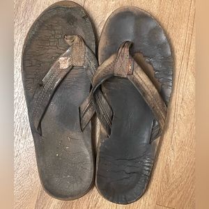 Very used rainbow sandals. Size large (9.5-10.5)